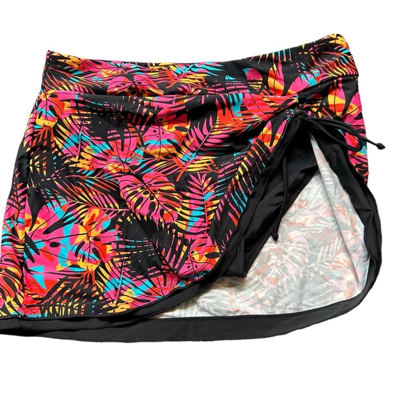 REKITA Womens split bright tropical print swim skirt size medium NWOT - Picture 1 of 6